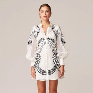 NEW KEEPSAKE Alchemy Long Sleeve Mini Dress Porcelain in White Size XS